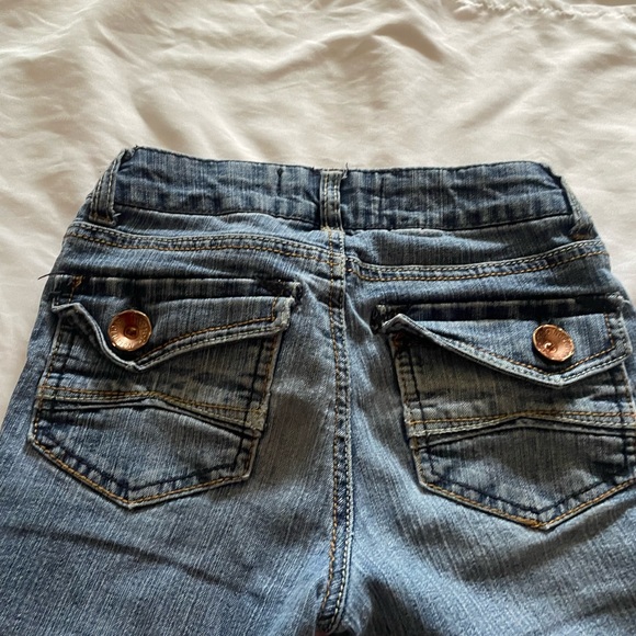 Brand freestyle Revolution size 7 girls flared jeans stretchy with pockets - Picture 2 of 8